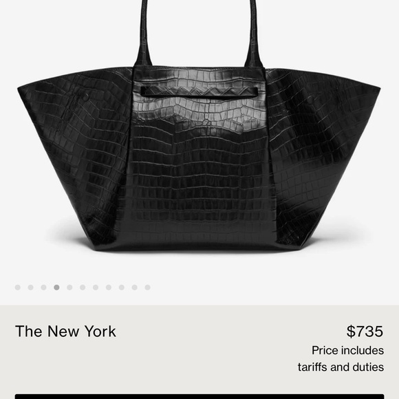 NWOT - Demellier London New York Tote in Black Crocodile-Embossed Leather - Picture 12 of 16